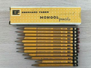 12 Vintage Eberhard Faber Mongol No.  482 Pencils