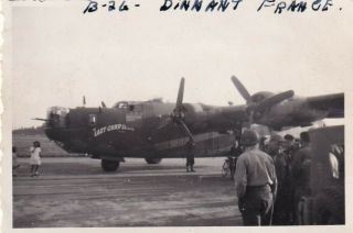 Wwii Snapshot Photo 1st Aaf B - 24 Liberator Bomber To Land In Belgium 69