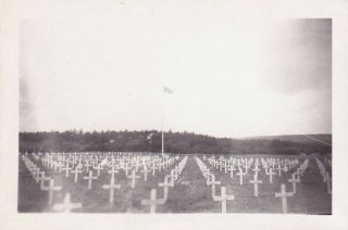 Wwii Snapshot Photo 749th Tank Battalion Cemetery Fresh Graves Eto 63