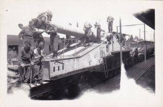 Snapshot Photo 749th Tank Battalion & German Railroad Gun Artillery 59