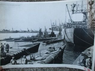 Us Navy Wwii Professional Drawing Of Submarines With Their Tenders In Port