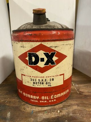 Vintage Dx Sunray Lubricants 5 Gallon Motor Oil Can