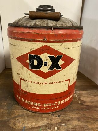 Vintage DX Sunray Lubricants 5 Gallon Motor Oil Can 3