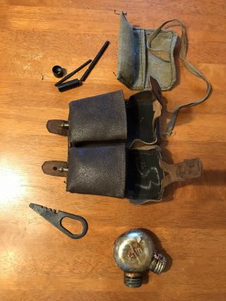 Russian Mosin Nagant 91/30 Ww2 Ammo Pouch Cleaning Kit And Oiler