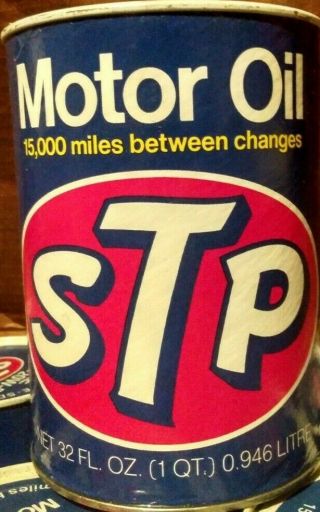 Vintage Stp Motor Oil Full 1 Quart Can Tin 10w - 20w - 50 Advertisement 1970 