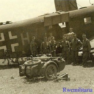 Best Wehrmacht Troops W/ Motorcycle & Luftwaffe Junkers 52 Transport Plane