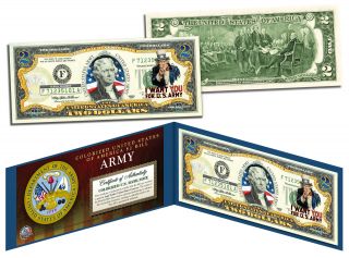 Us Army Wwii Vintage Legal Tender Colorized U.  S.  $2 Bill