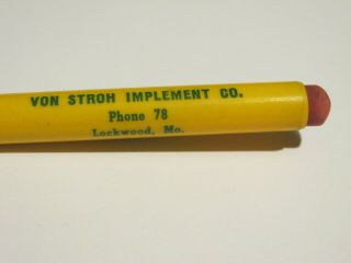 VIntage John Deere Bullet Pencil,  Advertising,  Von Stron Impement Co. 3