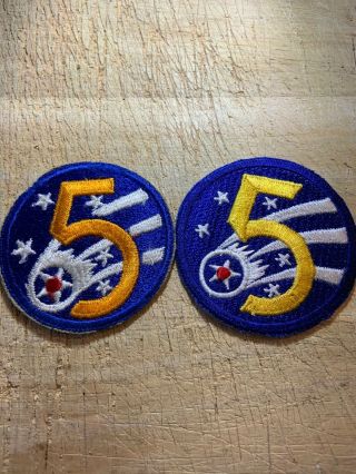 Wwii/post/1950s? 2 - Us Army Air Force Patches - 5th Air Force - Usaafs