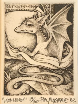 Real Musgrave Etching Signed In Pencil Pocket Dragons Artist 1982 Only 150 Made