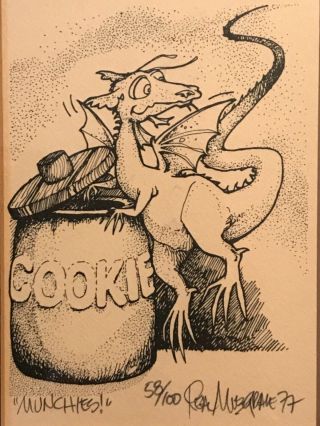 Real Musgrave Woodblock Signed In Pencil Pocket Dragons Artist 1977 Only 58/100