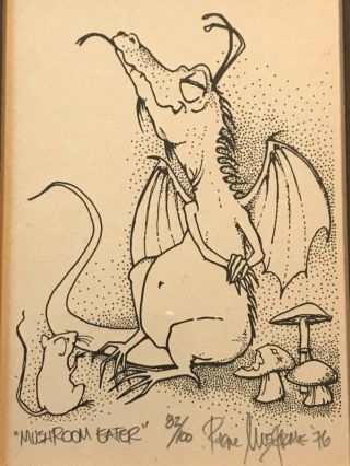 Real Musgrave Woodblock Signed In Pencil Pocket Dragons Artist 1976 82/100 Only
