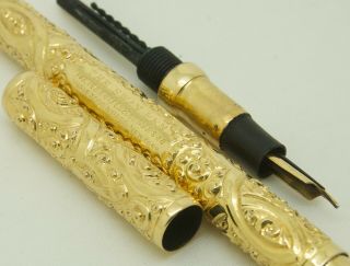 Vintage Swan Mabie Todd & Bard Ornate Gold Filled Eyedropper Pen 1900