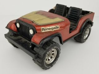 Vintage Tonka Jeep Renegade Xr - 101 Pressed Steel Burnt Orange Toy Jeep 10 Inches