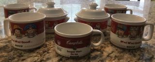 Vintage Set - 9pieces/1993 & 1998 Campbell’s Soup,  Crock Bowls (2) W/lids Ships