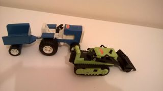 Vintage Tonka Farm Tractor/trailer And Digger