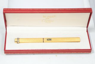 Les Must De Cartier 18k Gold Plated Arabic Gulf Air Pen W/ Box