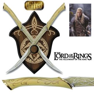 United Cutlery Uc1372 - Fighting Knives Of Legolas Lord Of The Rings W/coa