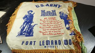Wwii Us Army Pillow Cover Sham Fort Leonardwood Engineering My Sister