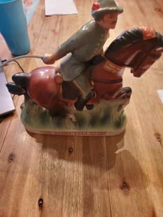Vintage Rebel Yell Whiskey Soldier Horse Decanter Empty