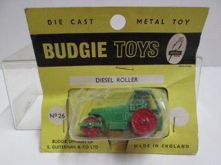 Vintage Budgie Toys 26 Aveling Barford Road Roller On Card 1960 