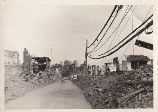 Wwii Cic Snapshot Photo Bombed Ruins Of Prum 1945 Germany 64