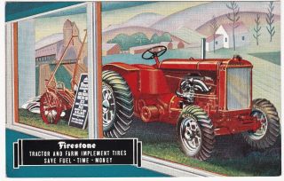 Advertising Postcard - Firestone Farm Tractor Tires - 1934 World 