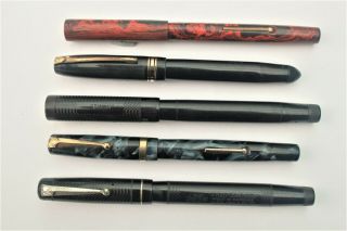 5 Swan Fountain Pens - As Found
