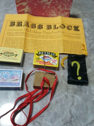Brass Block Matchbox Penatration Vintage Magic Trick Quality