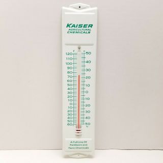 Vtg Kaiser Agricultural Chemicals Metal Farm Fertilizer Advertising Thermometer