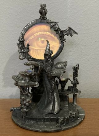 1986 Gallo Pewter Figurine - Wizard With Crystals & Iridescent Eye - Numbered D&d