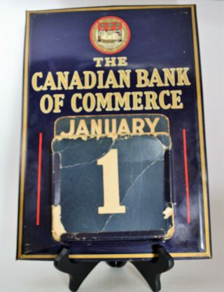 Vintage Canadian Imperial Bank Of Commerce Metal Perpetual Calendar