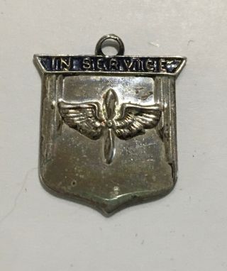 Wwii United States Army Air Corps Sterling Silver 11/16” Shield Charm
