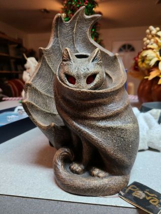 Windstone Editions Winged Cat Candle Holder W/ Candle Tag