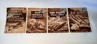 Detroit Times 1942 Combat War Insignia Stamp Album Vols.  1,  2,  3,  & 4 Complete