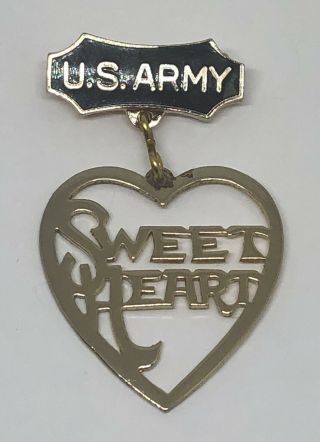 Vintage Wwii Us Army Sweetheart Lapel Pin Brooch 1940’s Home Front Jewelry