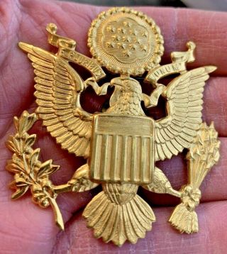 Ww2 Air Corps Us Army Military Cap Badge Hat Officer Pin Crest Insignia Wwii Usa