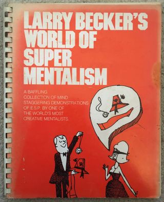 Vintage 1978 Larry Becker’s World Of Mentalism Magic Book