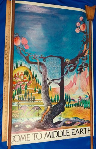 Tolkien Middle Earth Lotr Poster Barbara Remington Vtg Ballantine Books