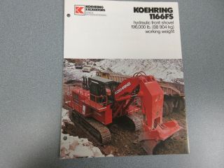 Koehring 1166fs Excavator Sales Brochure 6 Page