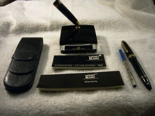 Mont Blanc MeisterstÜck 146 Pen,  Desk Set,  Leather Case,  Ballpt Refill