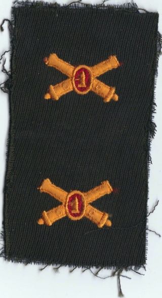 Ww2 Us Army Artillery Officer Uniform Collar Insignia,  Sew - On,  A245