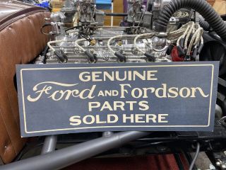Vtg 1930’s Ford And Fordson Parts Here Hard Stock Dealership Sign