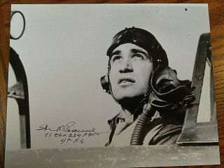 Wwii 8th Air Force 71 Eagle Squadron Ace - Steve Pisanos Signed B&w 8x10 Photo