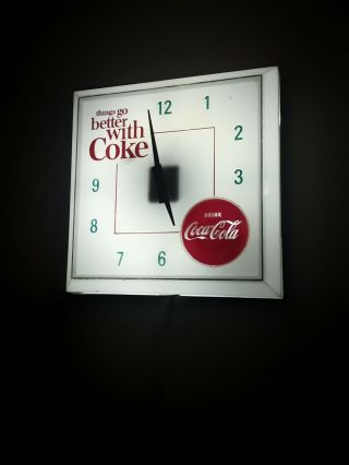 Vintage Lighted Coca Cola Clock