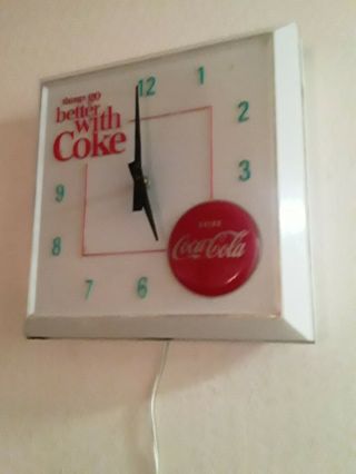 Vintage Lighted Coca Cola Clock 3