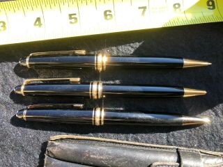 Mont Blanc Ballpoint Pens (3) w leather case 4