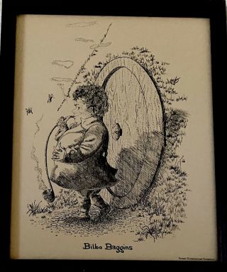 Bilbo Baggins Hobbit 1973 Illustration Print By Susan Greenwood Sweeton
