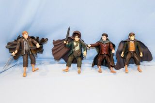 4 Marvel 2001 Lord Of The Rings Action Figure Frodo Merry Pippen 4 - 5 " Tall