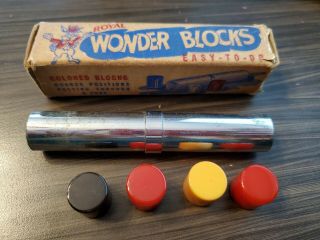 1940’s Brass/ Royal Wonder Blocks / Magic Trick / Change Positions,  Orig.  Box